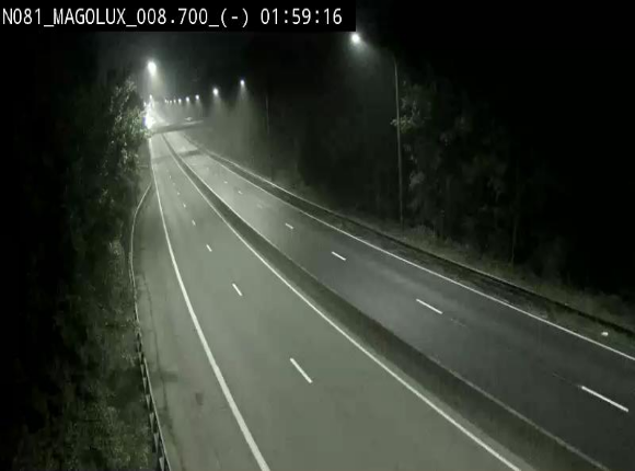 Webcam sur la N81 (E411) à hauteur de la jonction avec la N883. Vue orientée vers Arlon