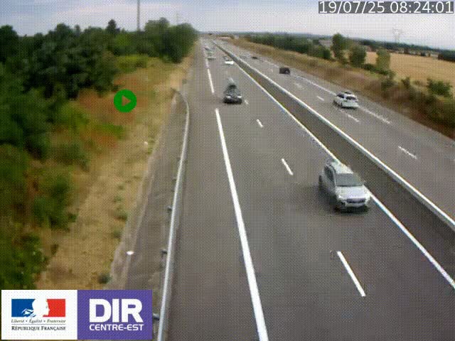Webcam sur le contournement de Valence, sur la Nationale 7, à la jonction avec la N532, caméra orientée vers Grenoble