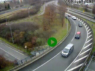 Caméra autoroute à la jonction entre l'A7 et la D301 (Boulevard urbain Sud de Lyon) à Feyzin, au sud de Lyon. Vue orientée vers Mions