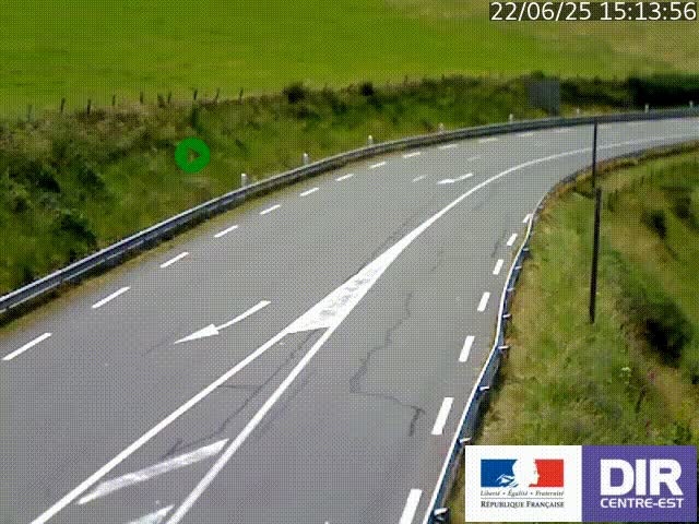 Webcam sur le col Pin Bouchain, vue orientée vers Roanne, en provenance de Lyon sur la nationale 7 (N7)