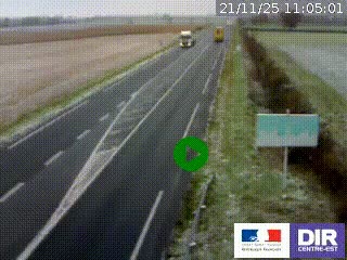 Webcam routière sur la RN7 à hauteur de Toulon-sur-Allier, entre Moulins et Vichy