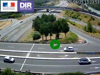 Webcam traffic à Grenoble-sud sur l'autoroute A480. Vue orientée vers l'entrée et la sortie de Grenoble