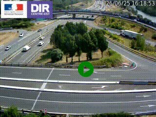 Webcam traffic à Grenoble-sud sur l'autoroute A480. Vue orientée vers l'entrée et la sortie de Grenoble
