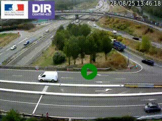 Webcam traffic à Grenoble-sud sur l'autoroute A480. Vue orientée vers l'entrée et la sortie de Grenoble