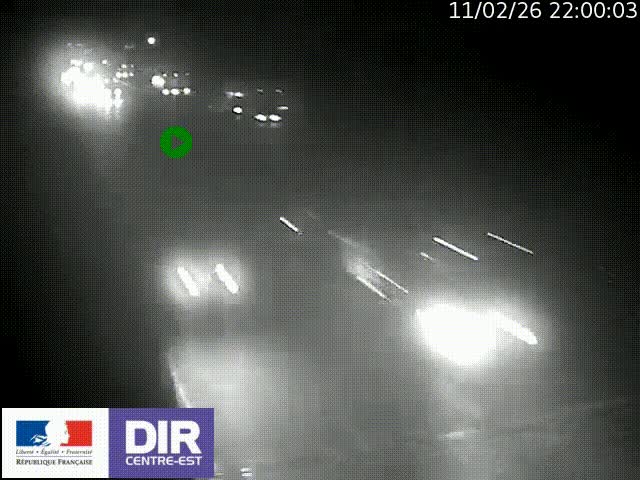 Caméra trafic à la jonction entre l'A46 (Rocade-est de Lyon) et l'A42 à hauteur de Vault-en-Velin en direction de Marseille