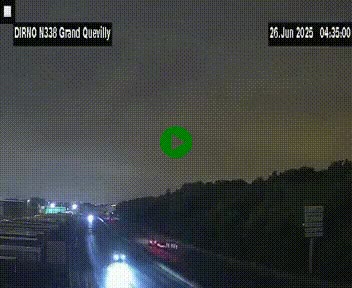 Webcam routière sur N338 à hauteur de Grand-Quevilly en périphérie de Rouen. Vue orientée vers Rouen
