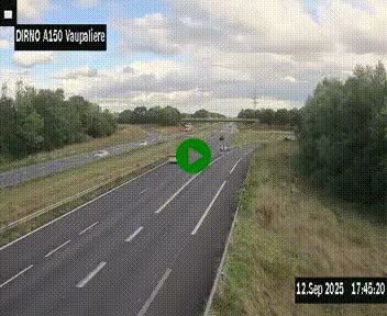 Webcam autoroute A150 à hauteur de La Vaupalière en périphérie de Rouen. Vue orientée vers Rouen