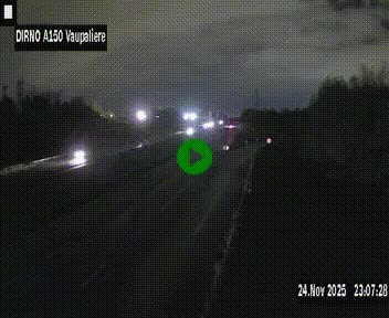Webcam autoroute A150 à hauteur de La Vaupalière en périphérie de Rouen. Vue orientée vers Rouen