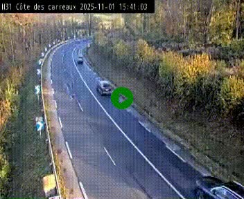 Webcam en haut de la Côte des Carreaux sur la N31 à Avesnes-en-Bray. Vue orientée vers Rouen
