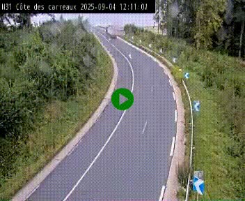 Webcam en haut de la Côte des Carreaux sur la N31 à Avesnes-en-Bray. Vue orientée vers Rouen