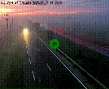 Webcam à hauteur de Vert-en-Drouais sur la N12, en périphérie de Dreux. Vue orientée vers Alençon