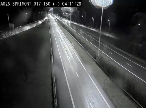 Webcam E25 (A26) à hauteur de Sprimont en direction de Liège et en provenance de Bastogne