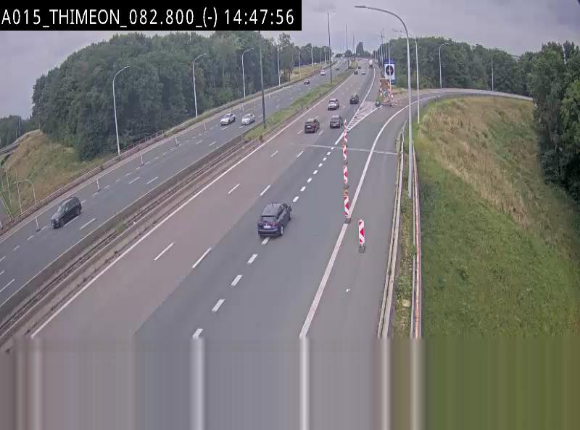 Caméra trafic Belgique - Thiméon - E42, jonction avec A54 (E420) direction La Louvière/Charleroi - BK 82.82