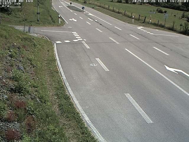 Webcam sur la RD164 à Tilleux. Vue orientée vers Neufchâteau