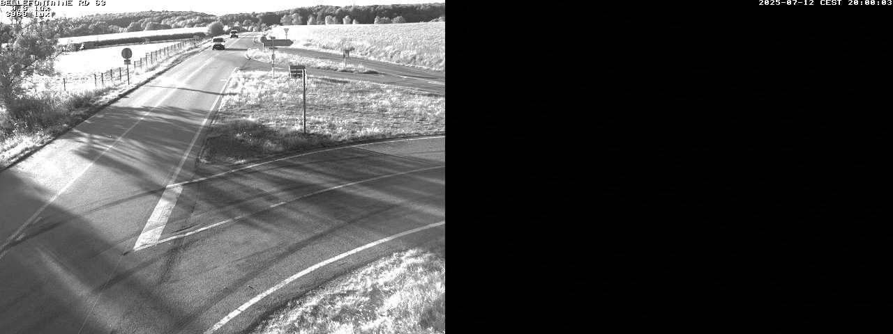Webcam à Bellefontaine dans les Vosges à 552 mètres d'altitude sur la D63, à la jonction avec la D20A