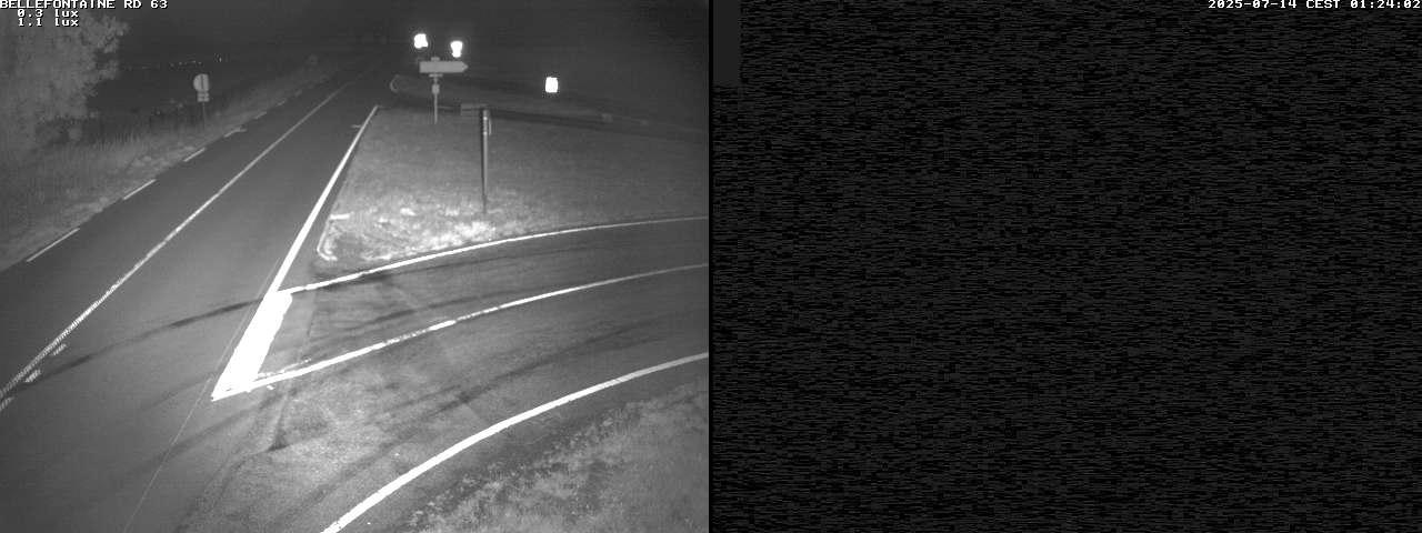 Webcam à Bellefontaine dans les Vosges à 552 mètres d'altitude sur la D63, à la jonction avec la D20A