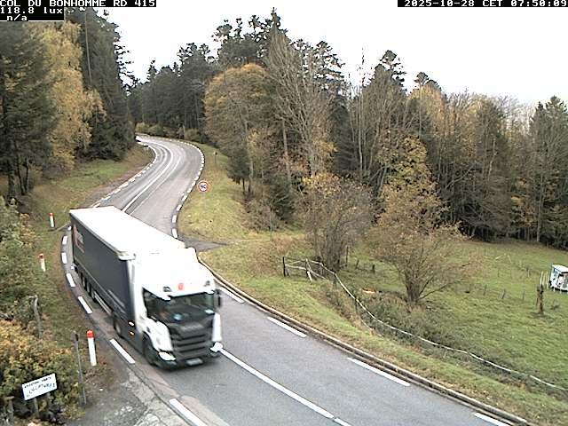 Caméra à proximité du col du Bonhomme sur la D415 à Plainfaing vers l'Alsace