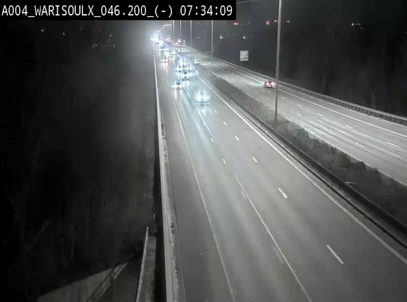 Webcam sur l'E411 à proximité de la jonction avec l'E42 à Warisoulx. Vue orientée vers le nord