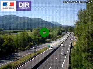 Caméra trafic à Meylan sur la Rocade-Sud de Grenoble en direction d'Aix-en-Provence