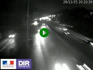 Caméra autoroute sur A6 - Valvert, près de Lyon, en direction de Paris, à hauteur de la sortie 36 Porte du Valvert