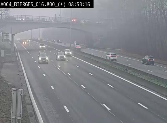 Webcam à Wavre, à hauteur de la sortie 5 Bierges. Vue orientée vers Namur