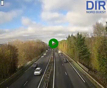 Webcam sur le périphérique de Caen (N814) à l'est de la ville, à Mondeville hauteur de la sortie 2, Presqu'île-Rives de l'Orne, au bout de l'autoroute A13