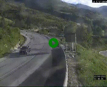 Webcam au carrefour de la croisade, à la jonction entre la N22 et la N320, avant le poste de douane franco-andorrane. Webcam à 1790 mètres d'altitude