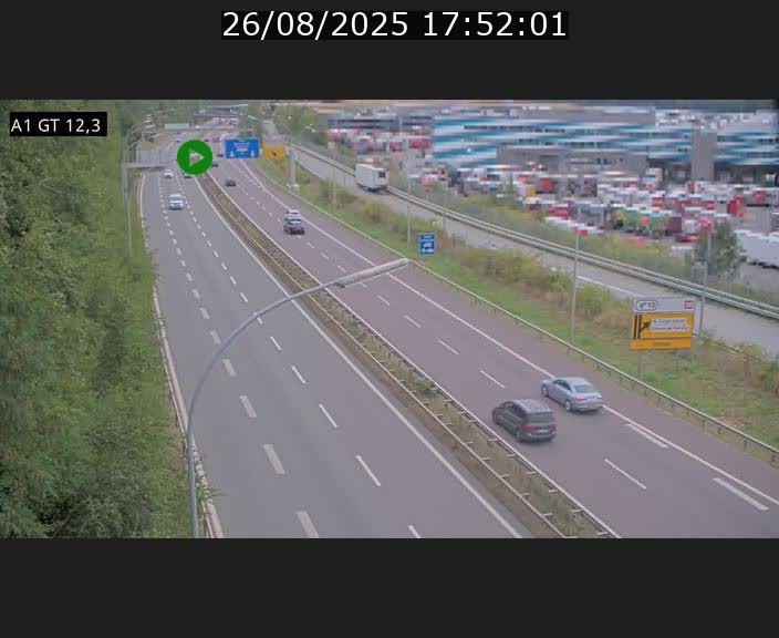 Traffic live webcam Luxembourg Senningerberg - A1 direction Allemagne - BK 12.3