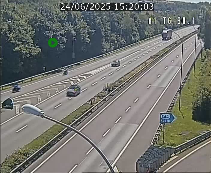 Traffic live webcam Luxembourg Grevenmacher - A1 direction Luxembourg - BK 30.1