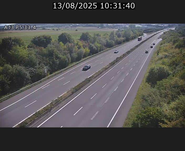 Webcam trafic sur A13 à hauteur de Mondorf-les-Bains en direction d'Altwies