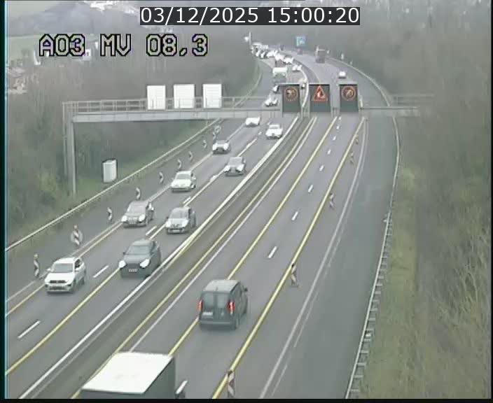 Webcam Autoroute après la Croix de Bettembourg en direction de Luxembourg sur l'A3