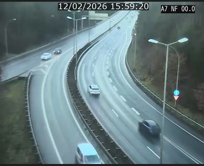Caméra autoroute Luxembourg A7 - Echangeur A1/A7 Grünewald direction Tunnel Stafelter