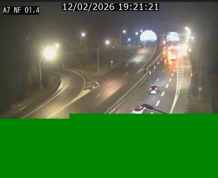 Caméra autoroute Luxembourg A7 - Echangeur Waldhaff - direction Tunnel Stafelter