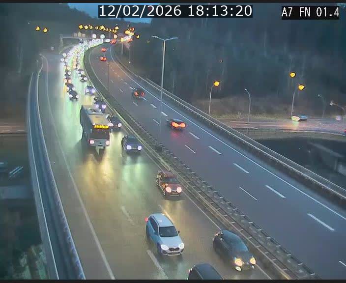 Caméra autoroute Luxembourg A7 - Tunnel Stafelter - direction Echangeur Grünewald