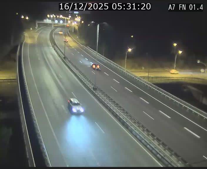 Caméra autoroute Luxembourg A7 - Tunnel Stafelter - direction Echangeur Grünewald