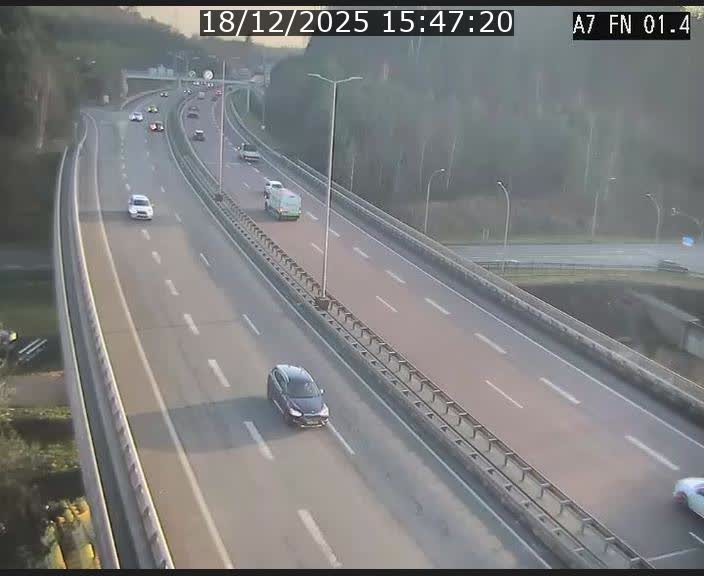 Caméra autoroute Luxembourg A7 - Tunnel Stafelter - direction Echangeur Grünewald