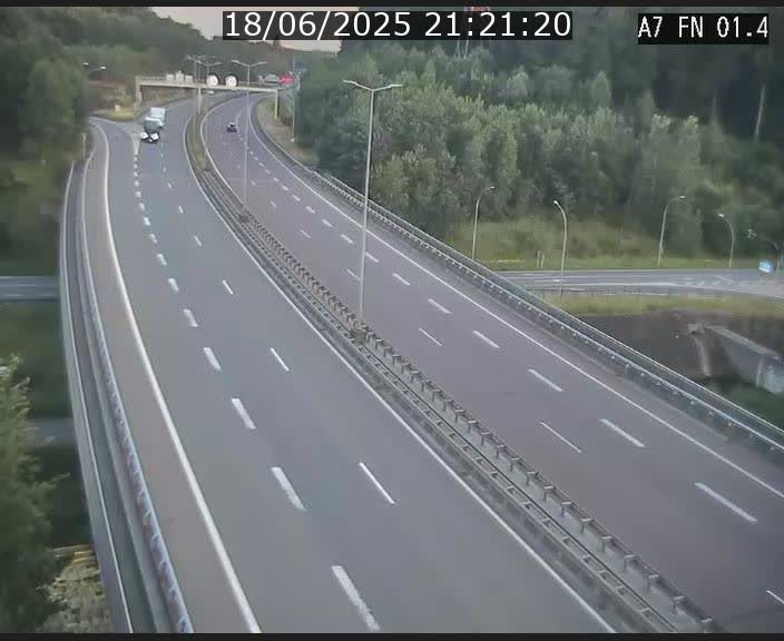 Caméra autoroute Luxembourg A7 - Tunnel Stafelter - direction Echangeur Grünewald