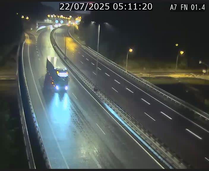Caméra autoroute Luxembourg A7 - Tunnel Stafelter - direction Echangeur Grünewald
