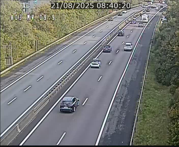 Webcam Autoroute à la Croix de Bettembourg - A3 - BK 9.9 - direction Luxembourg-Ville