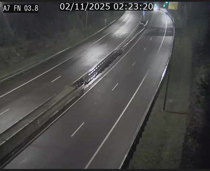 Caméra autoroute Luxembourg A7 - Passage à gibier Rëngelbour - direction Tunnel Stafelter