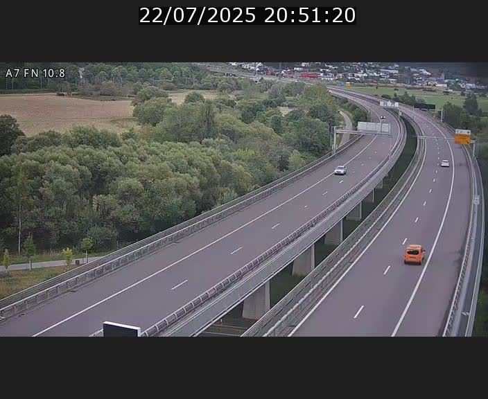 Caméra trafic Luxembourg - A7, Tunnel Gousselerbierg, sortie sud, direction rond-point Lorentzweiler (BK 10.8)