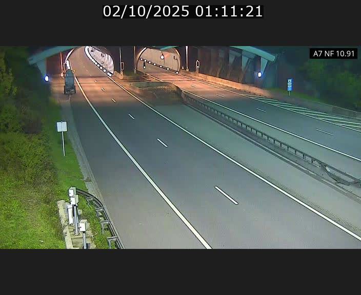 Caméra trafic Luxembourg - A7, Tunnel Gousselerbierg, entrée sud, direction Mersch