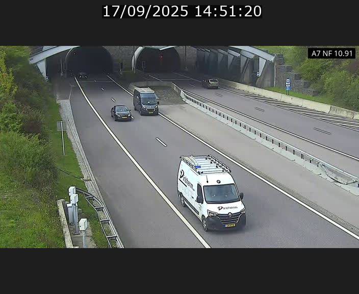 Caméra trafic Luxembourg - A7, Tunnel Gousselerbierg, entrée sud, direction Mersch