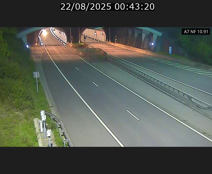 Caméra trafic Luxembourg - A7, Tunnel Gousselerbierg, entrée sud, direction Mersch