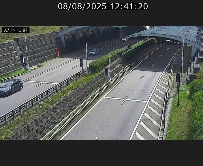 Caméra trafic Luxembourg - A7, Tunnel Gousselerbierg, entrée nord, direction Lorentzweiler