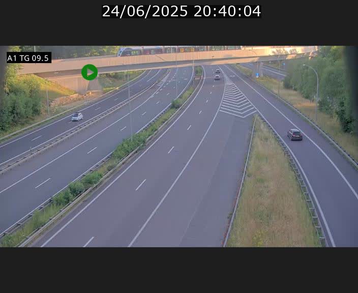 Traffic live webcam Luxembourg Jonction Grünewald - A1 direction Luxembourg-ville - BK 9.5