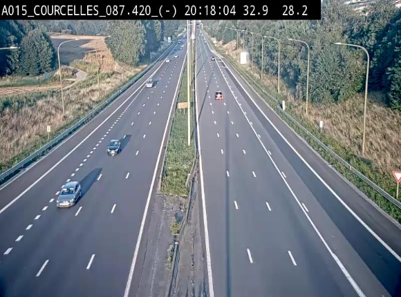 Webcam autoroute Belgique - Viesville - E42 direction Mons - BK 84.35