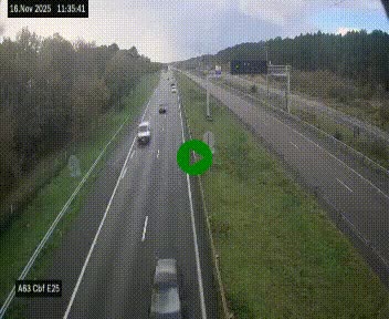 Webcam autoroute A63 en périphérie de Bordeaux au sud-est de la ville, en provenance du bassin d'Arcachon. Vue orientée vers Bordeaux