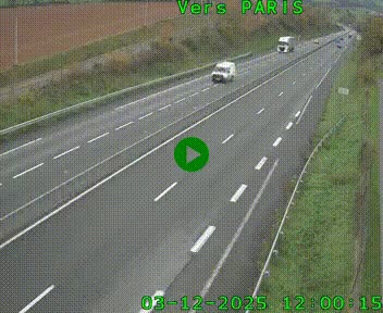 Caméra routière sur l'autoroute A20 à Saint-Hilaire-Bonneval, au sud de Limoges. Vue orientée vers Paris