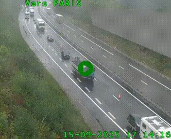Caméra routière sur l'autoroute A20 à Saint-Pardoux-l'Ortigier, à la jonction avec l'A89. Vue orientée vers Paris